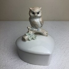 OWL OTAGIRI Owl Trinket Box Vanity Dish HEAR...