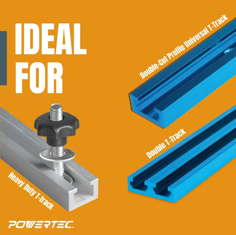 Kit de perillas POWERTEC T-Track con perilla roscada de 7 estrellas 5/16, pernos, lavadoras-10PK (71482) Foto 2 de 4