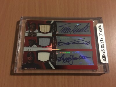 2015 World Star TTT Reggie Jackson Vladimir Guerrero Triple Relic AUTOGRAPHS /36