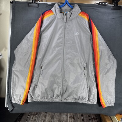 #ad ALDI Full Zip Windbreaker Jacket Adult Large Gray Gear Capule Collection $16.28