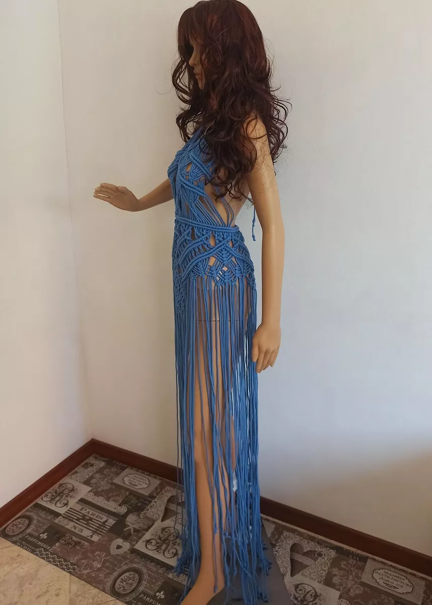 Sexy blue cheap maxi dress