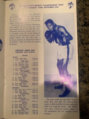 1962 Chicago White Sox Scorecard - Picture 4 of 8