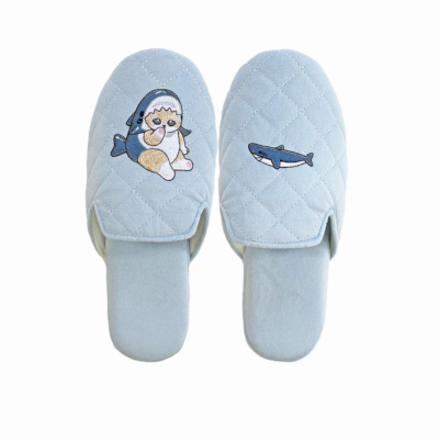 mofusand Soft Heeled Slippers Blue Japan NEW