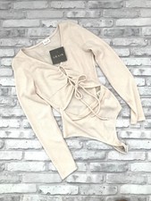 Le Lis Collection Bodysuit Knit Long Sleeve White Size S