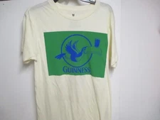 "GUINNESS" (BEER) MENS SHORT SLEEVE T SHIRT (MEDIUM) NWT CREAM "GREAT" LOGOS