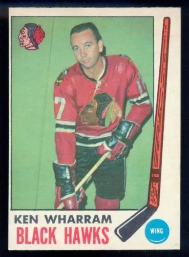 1969-70 OPC O PEE CHEE HOCKEY #74 KEN WHARRAM NM CHICAGO BLACK HAWKS CARD
