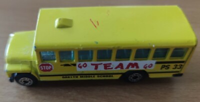Matchbox Superfast School Bus - PS 33 Go Team Go -  1:95 1985 Bus Auto Spielzeug