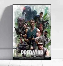 Predator Poster, Arnold Schwarzenegger Wall Art, Rolled Print