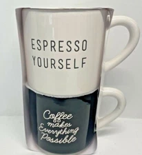 Target Bullseye playground 2 count stackable coffee mugs cups espresso yourself