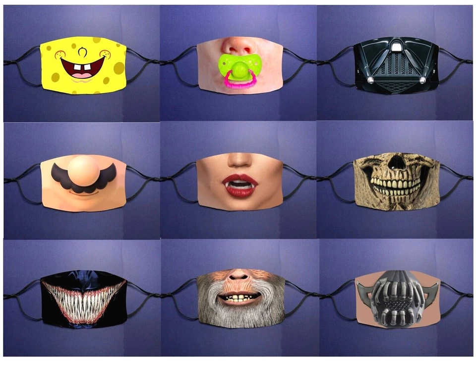 Halloween, Scary and Funny Face Mask/ Covering Adult and Youth Size Pick Design - Image 2 of 3