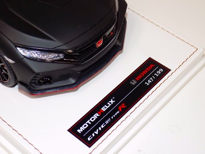 1/18 MotorHelix Honda Civic Type R LHD in Matt Black Leather base