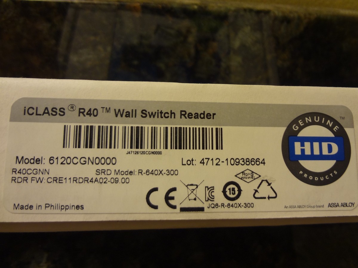 HID R-640X-300 Smart Card Reader Wall Switch - 6120CGN0000 NEW