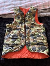 Vintage Reversible Camouflage Hunting Vest 70s SMALL