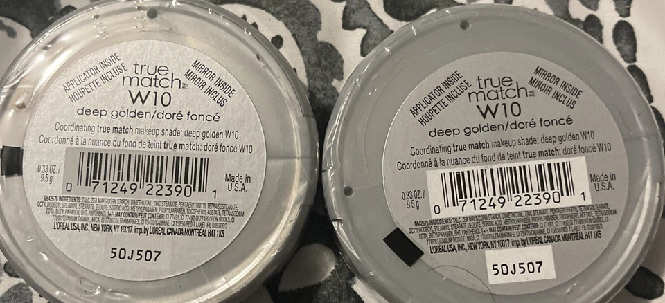 2 powder lot LOREAL TRUE MATCH SUPER BLENDABLE POWDER W10 DEEP GOLDEN sealed - Image 4 of 4