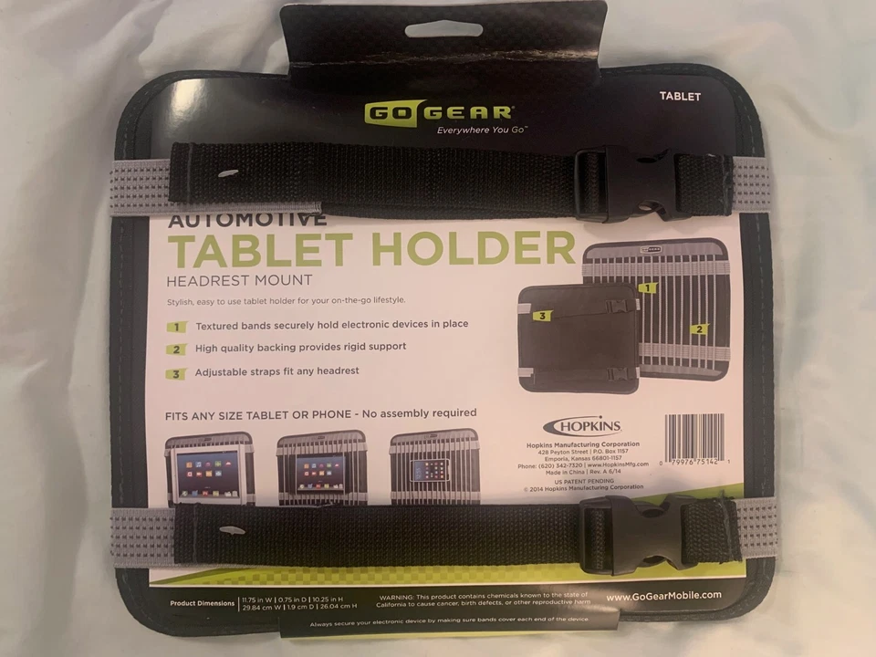 Go Gear Automotive Tablet Holder Headrest Mount Universal Fit 11 1/2'' x 10'' - Image 2 of 4