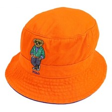 Polo Ralph Lauren Polo Bear Preppy Bear Safari Bucket Hat Cap - Orange