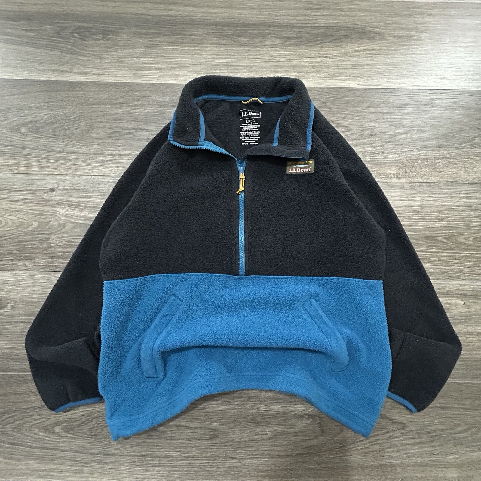 LL Bean Fleece Jacket Adult Large 1/2 Zip Pockets Warm Warm Up Synchilla Style