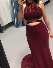 burgundy prom dress size 4