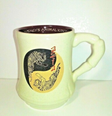 Disney Mug Animal Kingdom Asia Coffee Tea Cup TIGER Bamboo Vintage 16oz