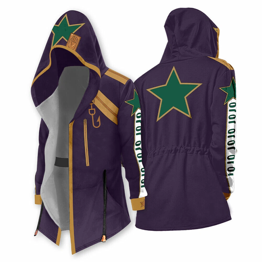 Kujo Jotaro Cosplay Hoodie JoJo s Bizarre Adventure Jacket Drawstring Coat