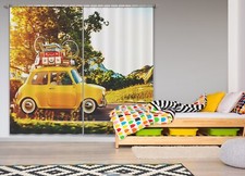 3D Yellow Car A4335 Transport Photo Curtain Window Blockout Fabric Amy 2023