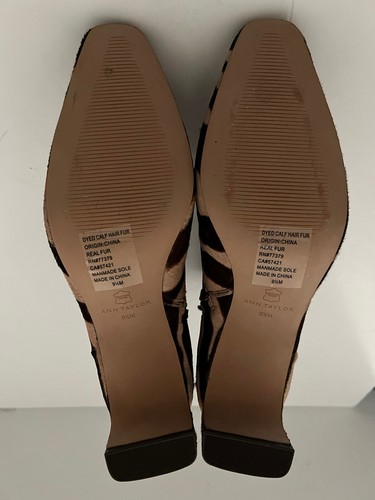 Gorgeous NIB Sz 9 1/2 ANN TAYLOR Zebra Print Calf Hair Blade Heel Zip Bootie - Picture 7 of 10