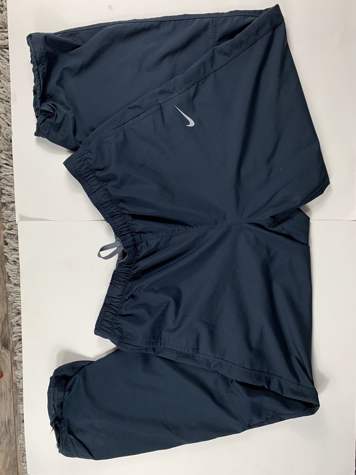 Nike Men Size XL Athletic Pants Navy Blue Draw String Thick Elastic RN