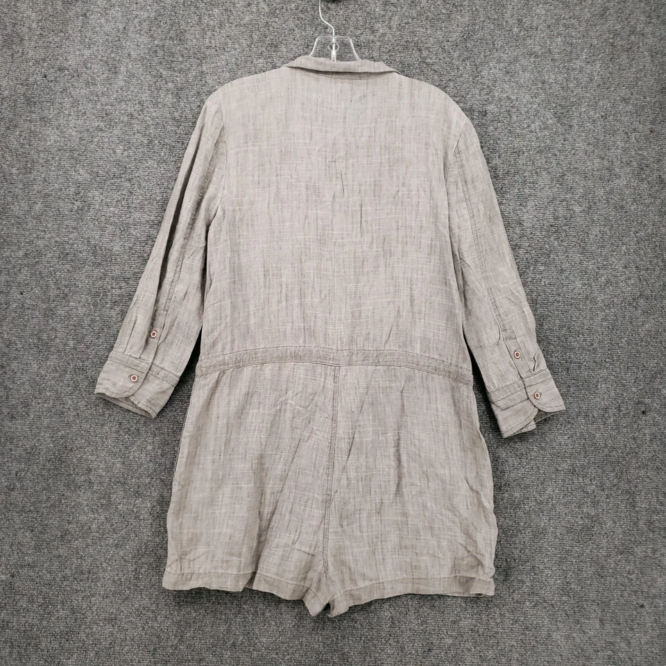 Mameluco Level 99 para mujer M gris medio cambray manga larga con cuello abotonado Foto 2 de 4