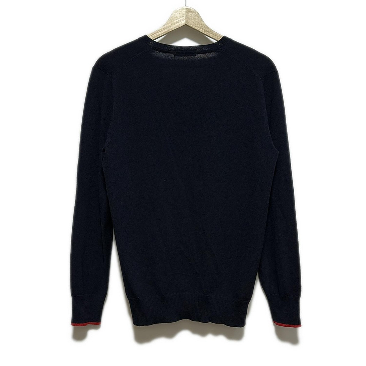 BURBERRY BLACK LABEL - Burberry Black Label(バーバリーブラックレーベル) 長袖セーター サイズ2 M レディース - ネイビー×レッド クルーネック s-l1200.jpg