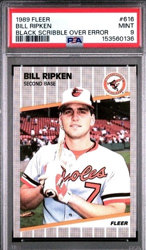 Bill Ripken [Black Scribble Over Error] #616 1989 Fleer card