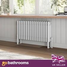 Traditional White Horizontal Radiator Quad Panel 4 Column 17 Bars 400 x 785mm