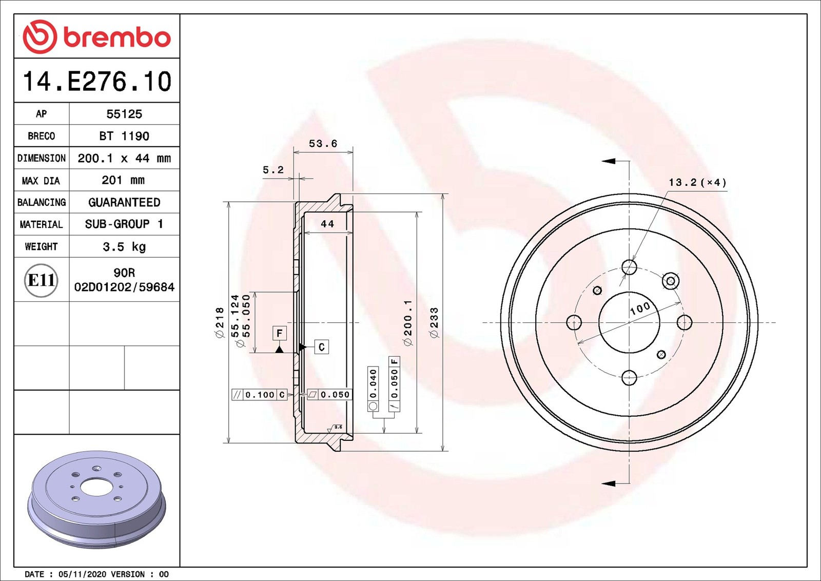 2x BRAKE DRUM 14.E276.10 FOR TOYOTA AYGO/Hatchback/Van 1KR-FE 1.0L 1PP 1.2L 4cyl - Image 8