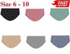 Hanes 6-Pack Brief Women Ribbed Cotton Panties Cool Comfort Underwear Assort
