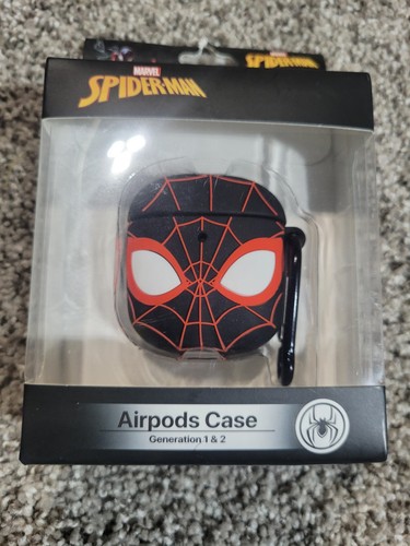 Marvel Spiderman Airpods Case 1st & 2nd Generation Silicone W/Clip Spider-Man - Picture 2 of 5