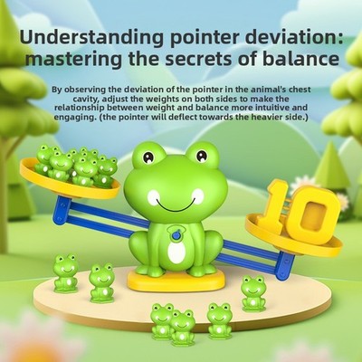 Frog Balance Math Toy Counting Game Learning Set for Kids Educational Play Gift