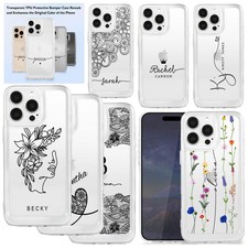 Stylish Custom Name Case For iPhone 17 16 15 14 Pro Max 13 Transparent TPU Cover