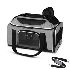 Petskd Top-Expandable Pet Carrier 17x12x8.5 17.0"L x 12.0"W x 8.5"H, Grey