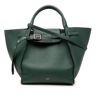 Celine Small Grained Calfskin Big Bag | Pre-Loved | Dark Green | Authenticated