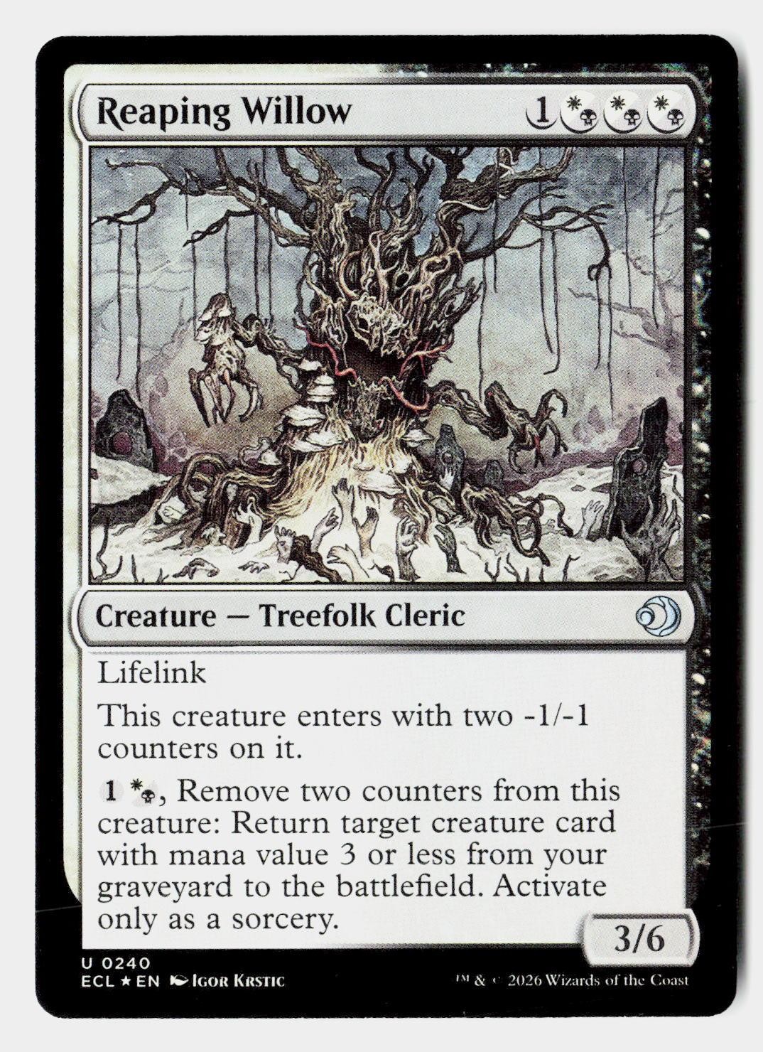 Reaping Willow 240 Uncommon Lorwyn Eclipsed Magic: The Gathering Foil