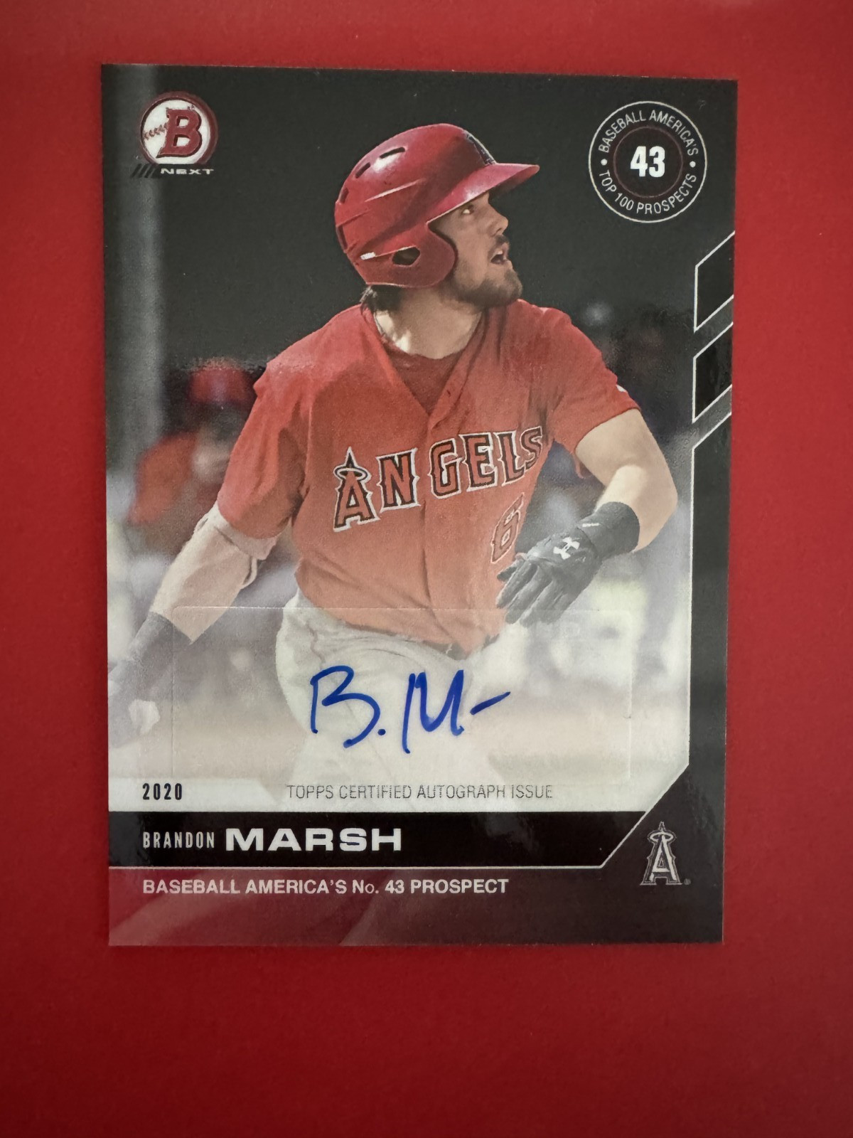 2020 Bowman Next Baseball Brandon Marsh Auto #T8A-Baseball America Prospect