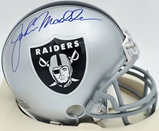 John Madden Autographed Oakland Raiders Silver Mini Helmet PSA/DNA