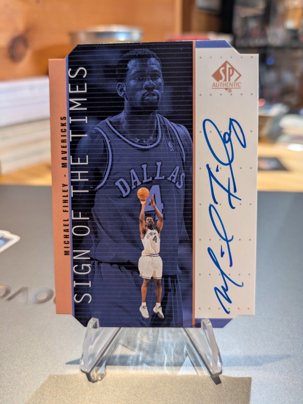 1998-99 SP Authentic MICHAEL FINLEY BLUE INK Sign of the Times Autograph BGR