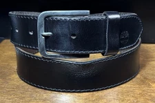Timberland Black Leather Belt Sz 34-35 1.5”Wide GUC