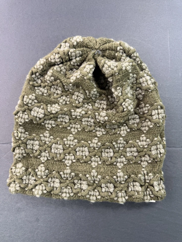 Mujer Crochet Moda Sombrero Tobogán Thermo Wear Gorro Extra Cálido Verde Gris NUEVO Foto 4 de 4
