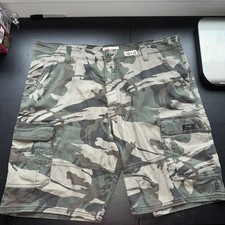 Wrangler Mens Relaxed Fit Camo Cargo Shorts Green Ripstop 42x10