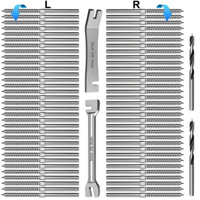 T316 Stainless Steel Swage Lag Screws Wood Post 1/8 In Cable Railing 70 Pack