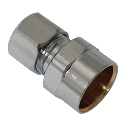 Brass Compression Straight Connector,Lead Free,1/2 Copper Sweatx3/8 In. OD - PP7