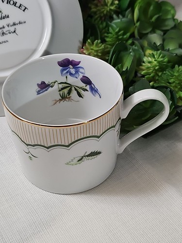 Briard Georges VICTORIAN GARDENS Bird's-foot Violet Flower Cup & Saucer Japan - Picture 7 of 7