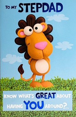 An meinen Stiefvater Happy Vatertag Karte - Löwe 