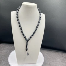 Vintage Black White Mina Micro Zircon Traditional Praying Beads - Size 27"